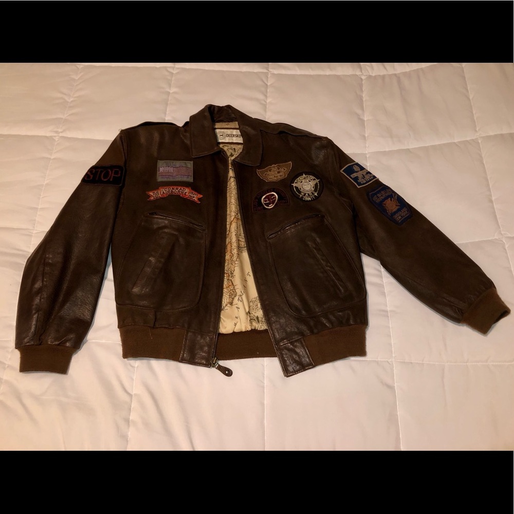 Vintage Leather Bomber Jacket